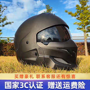 复古摩托车头盔3C认证男女士夏季踏板哈雷半盔骑行机车蝎子全盔
