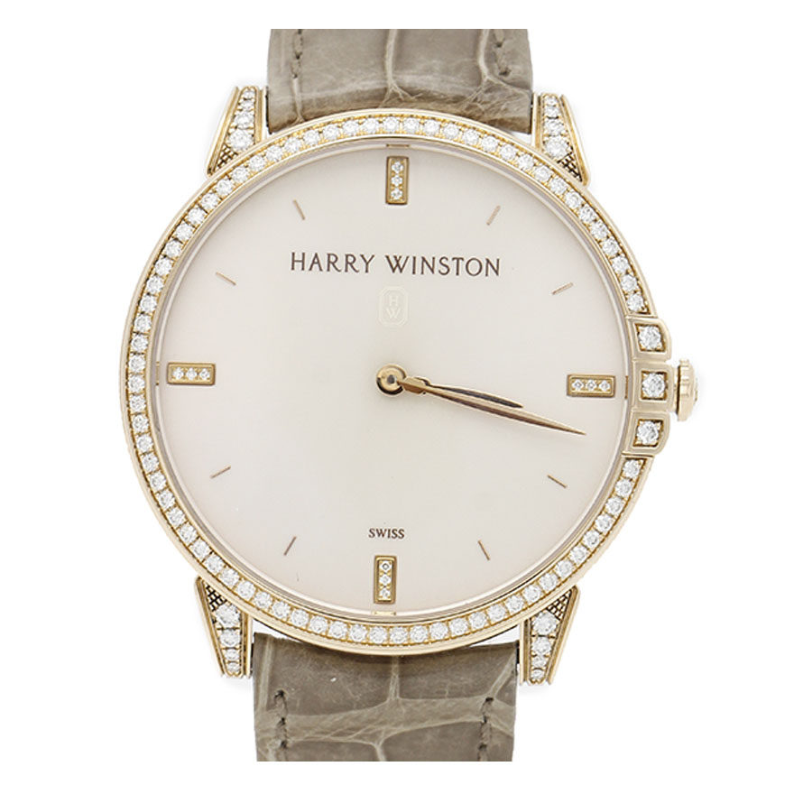 [即拍即得][9.5新]海瑞温斯顿harry winston男士石英腕表sen13493