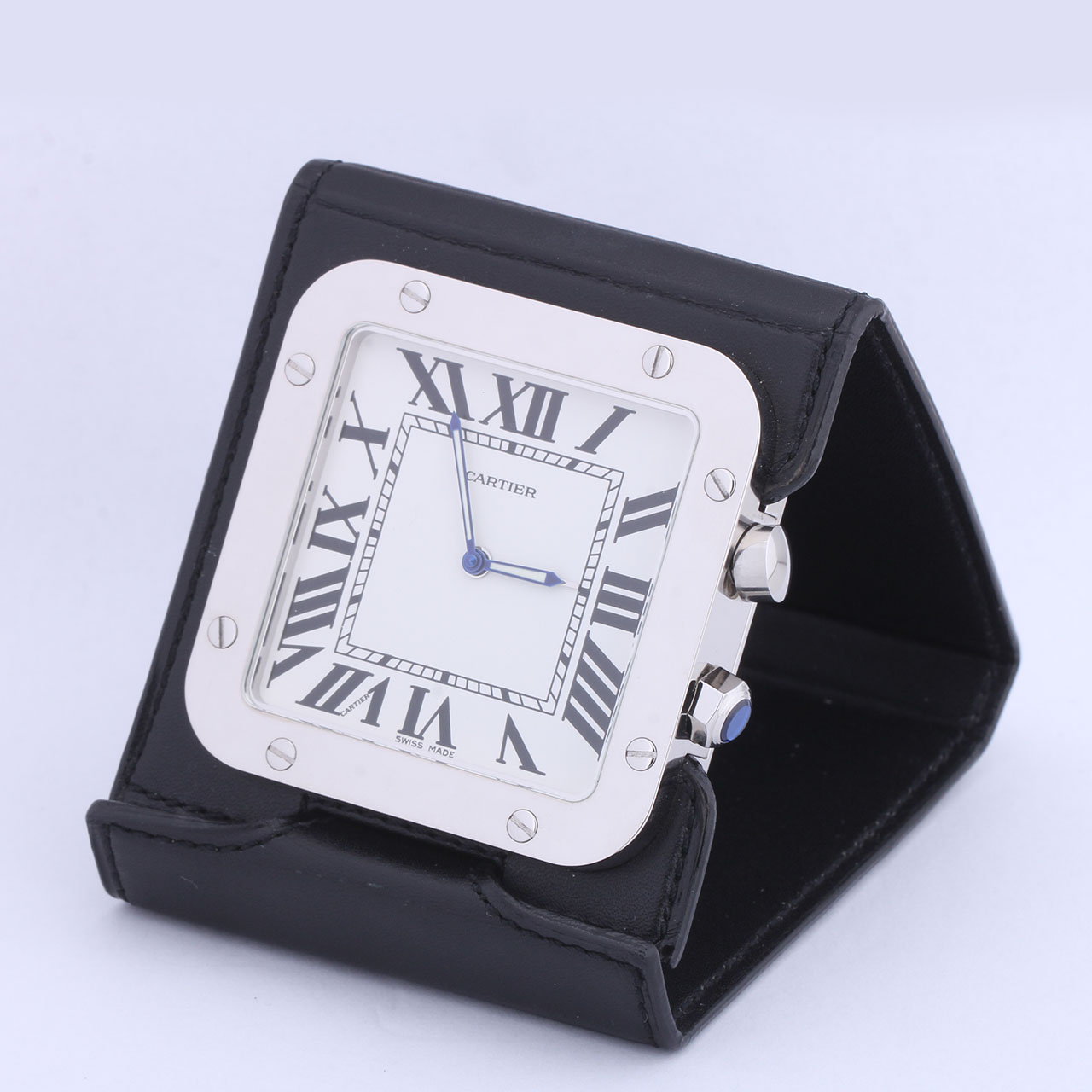 [9.5新]卡地亚cartier精钢石英闹钟#r11163