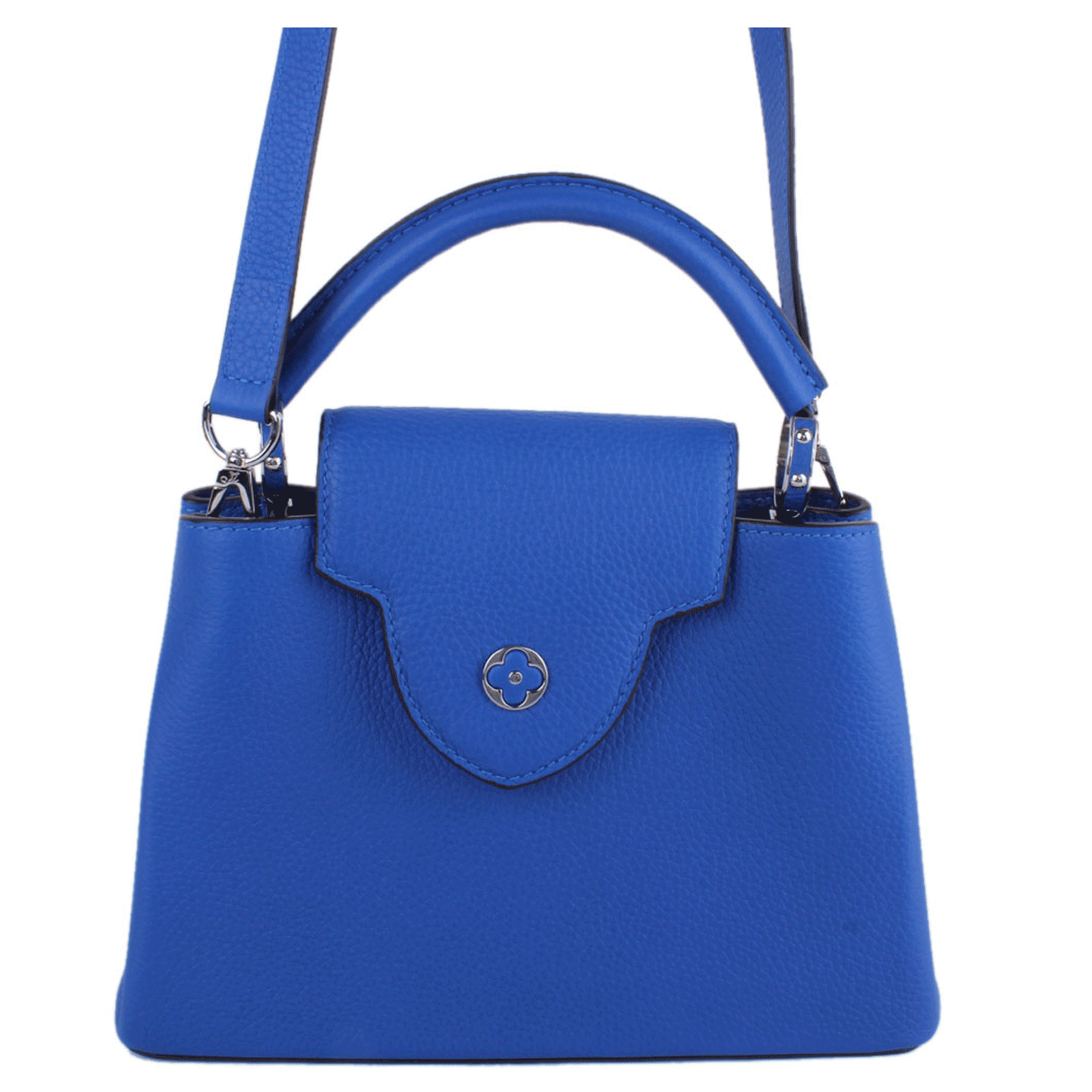 [9.8新]展示品 lv/路易威登 capucines bb 宝蓝色女士单肩手提包