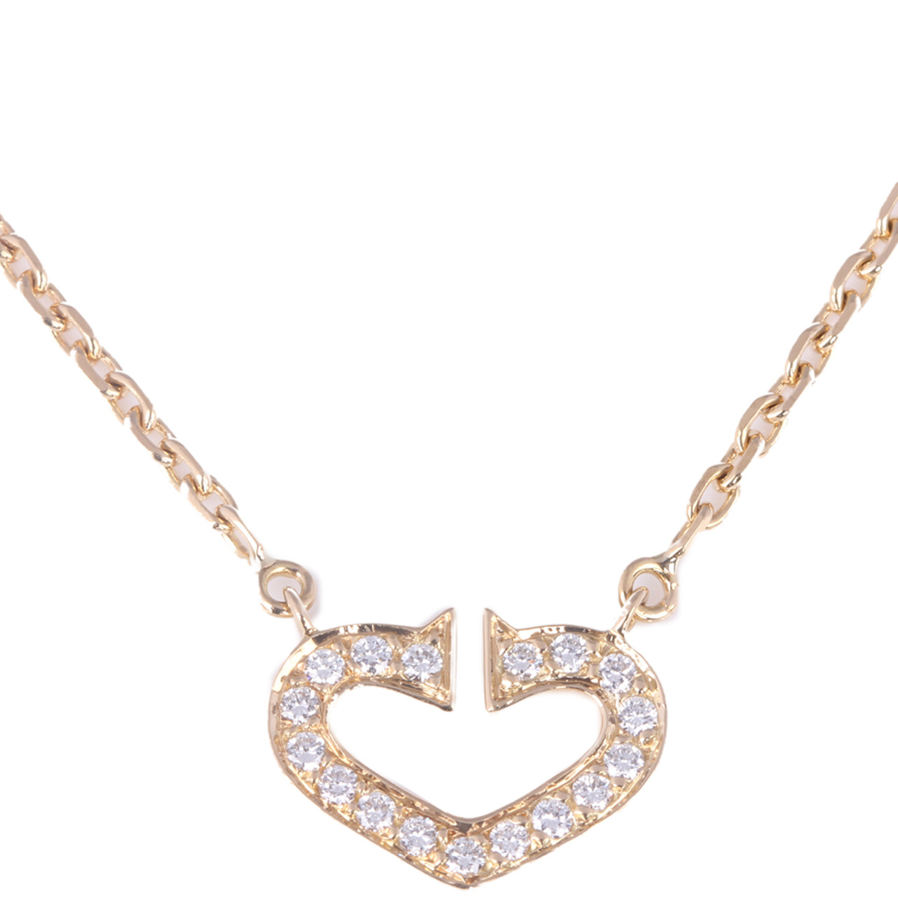 【9.5新】cartier/卡地亚 750黄金 原镶钻 心形项链