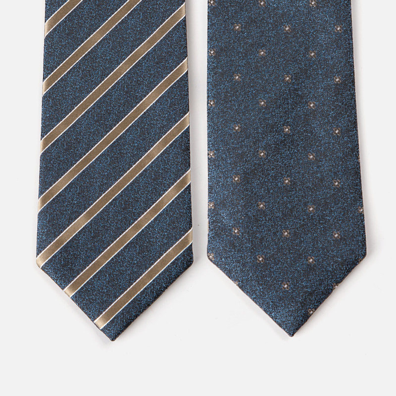 玛诗杜精英律师时尚双面图案领带男商务正装窄条纹波点礼盒装送人