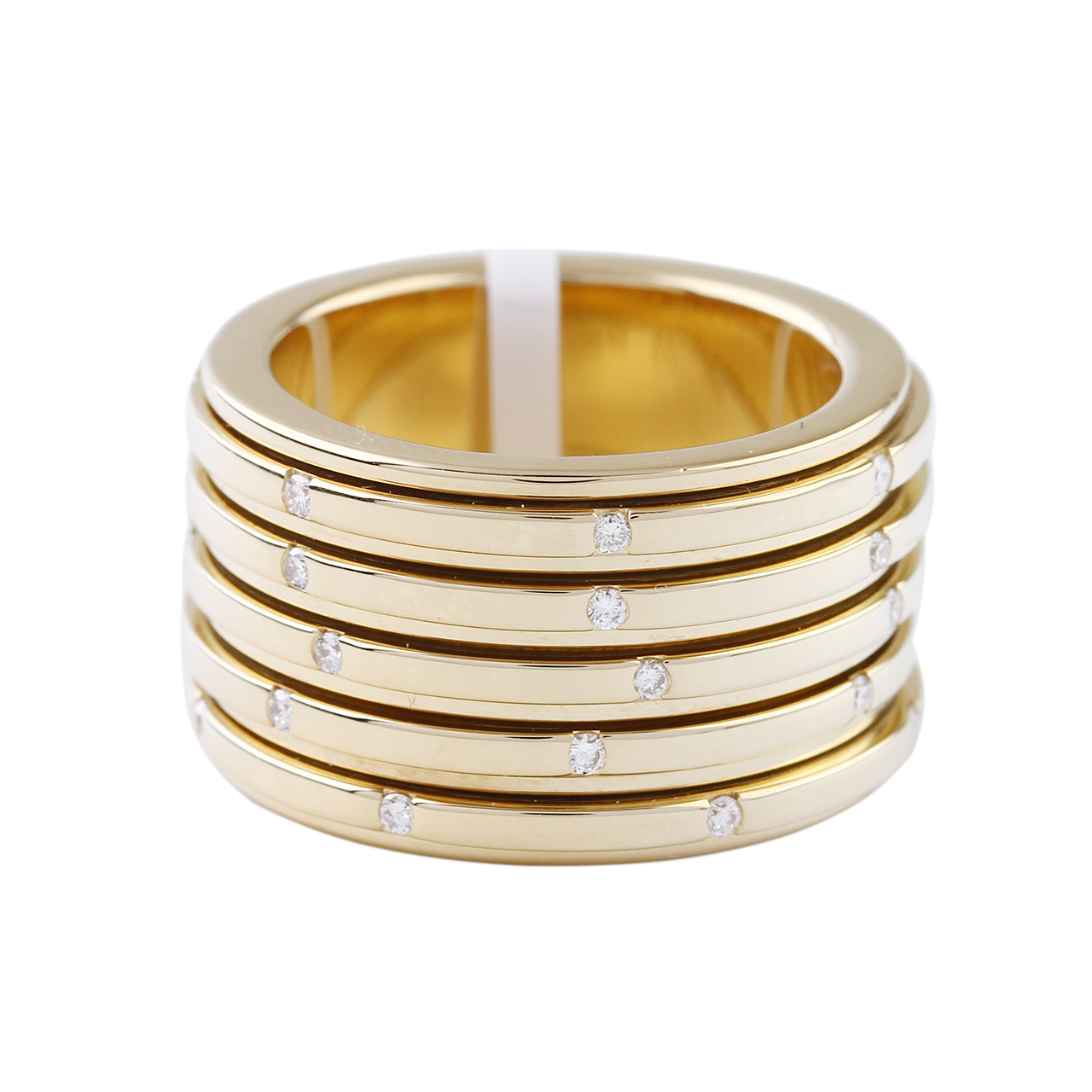 [9.8新]伯爵piaget男士18k黄金镶30钻52号戒指