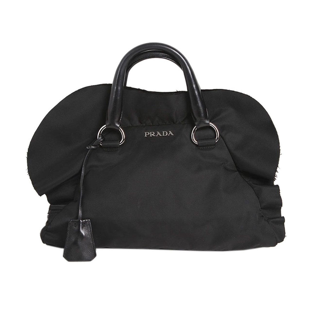 [9.5新]普拉达prada女士黑色帆布手提包