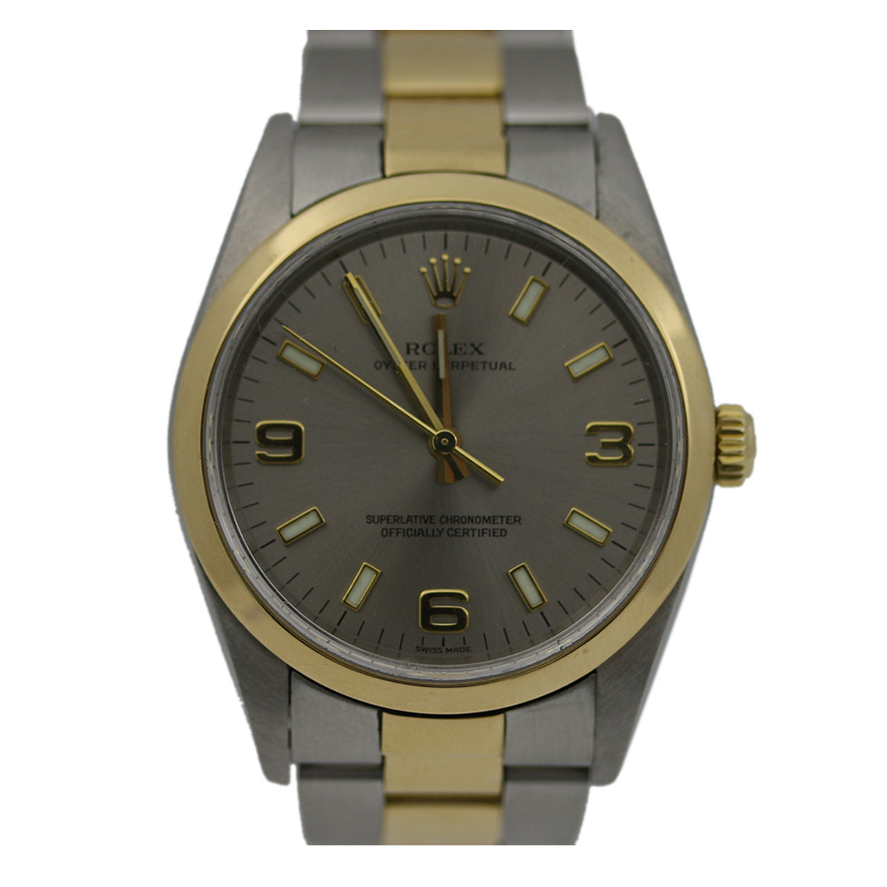 [9.0新]劳力士男士14203m蚝式恒动18k间金自动机械