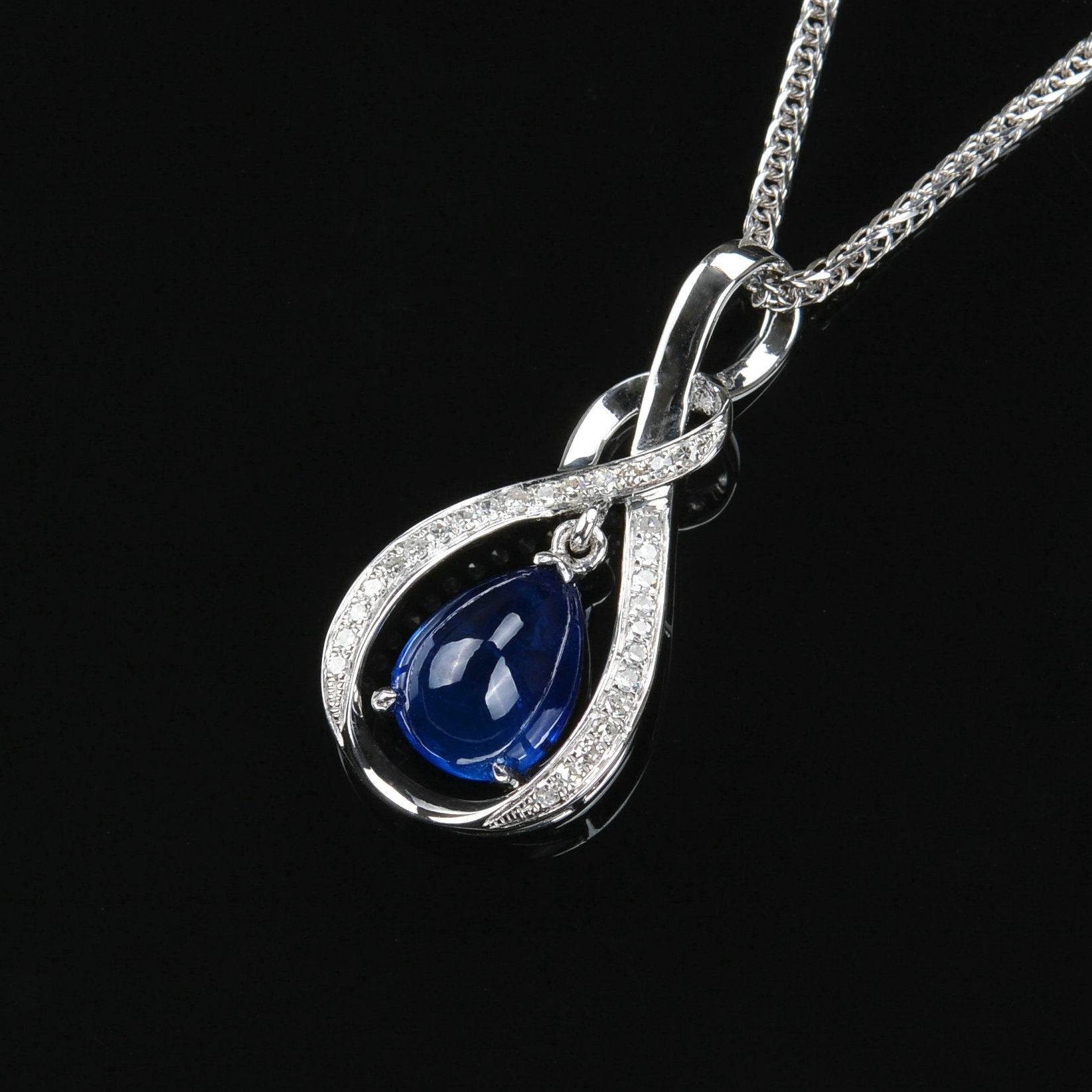 2.59克拉 18k金天然蓝宝石吊坠 时尚款式 晶体干净 2135