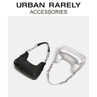URBAN RARELY链条腋下法棍包夏季新款高级质感小众设计真皮斜挎包