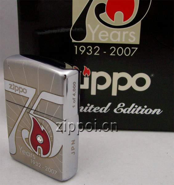 专柜正品zippo打火机绝版收藏防风盔甲75周年纪念日zippo