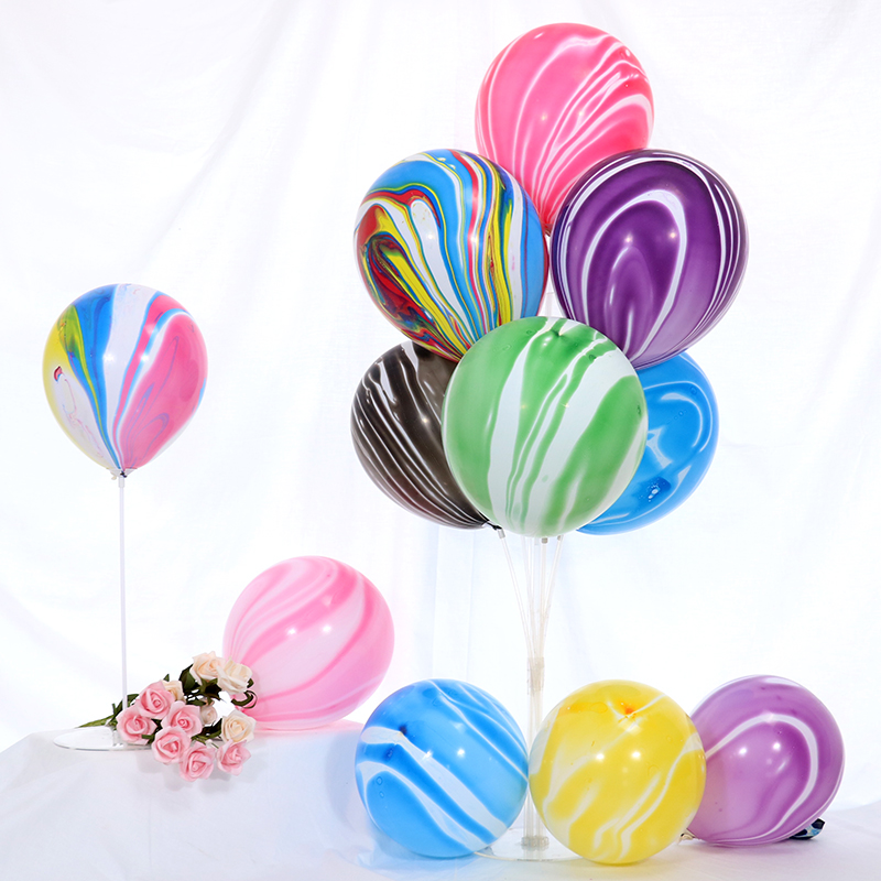 加厚乳胶气球彩云玛瑙气球生日派对装饰拍照道具浪漫房间彩色气球