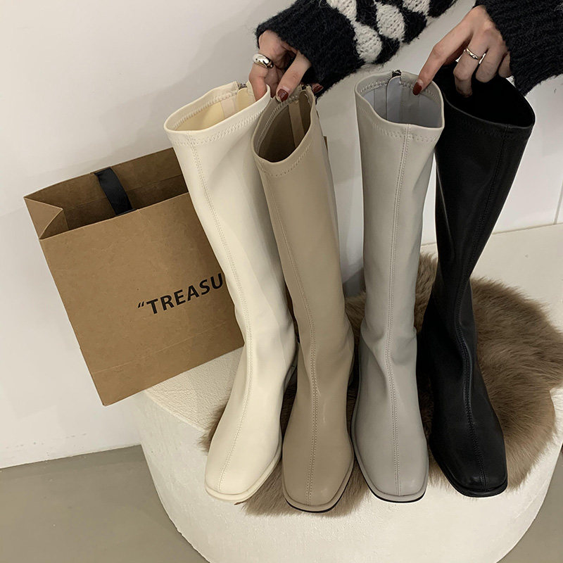 半筒靴女2021年新款