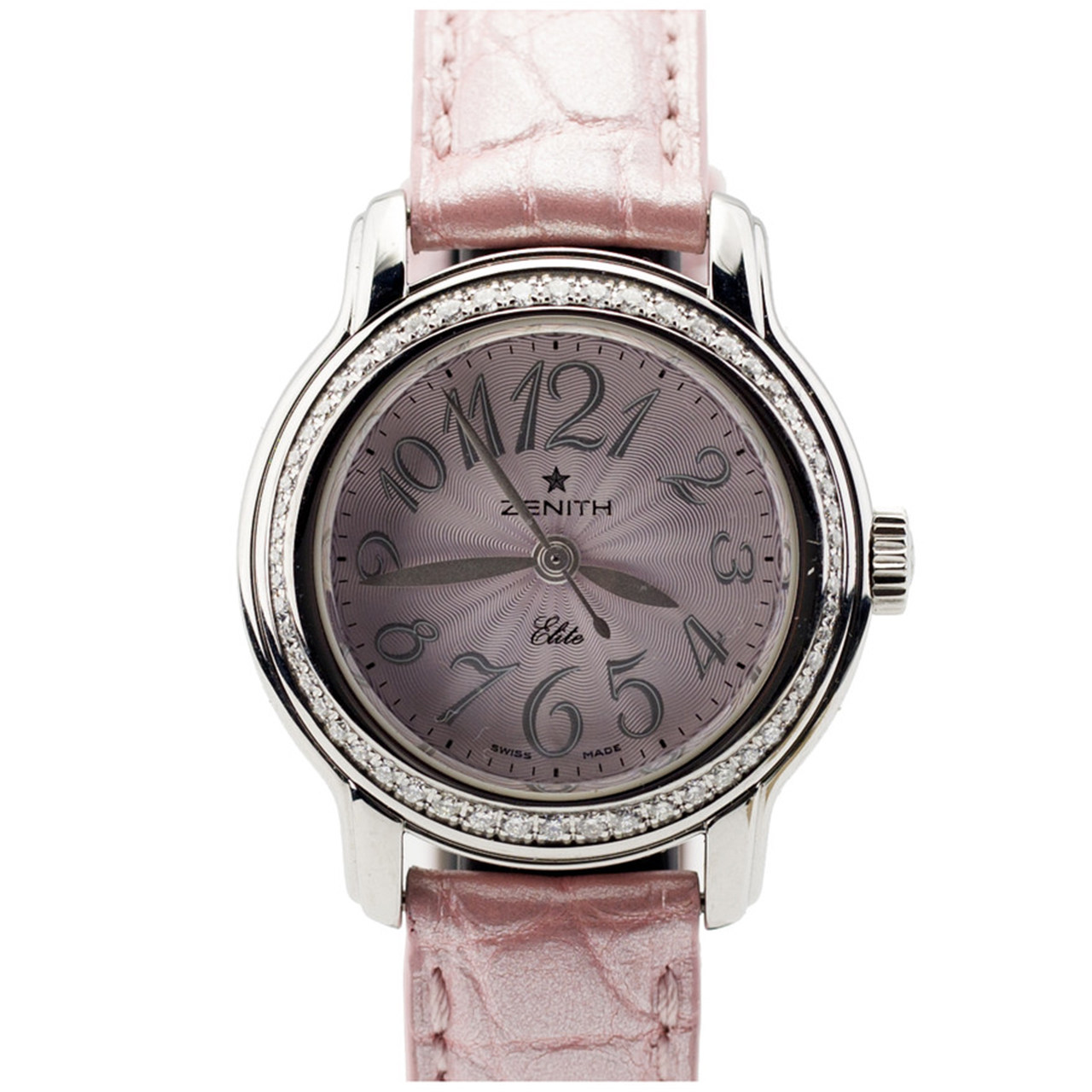 [9.5新]真力时 精钢镶钻 自动机械女表lh