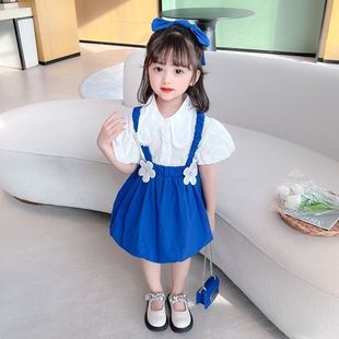 女童夏季套装2024新款儿童花朵两件套裙子女孩韩版洋气时髦网红潮