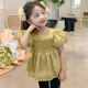 女童短袖t恤夏装2024新款韩版洋气儿童女夏季泡泡袖宝宝半袖上衣
