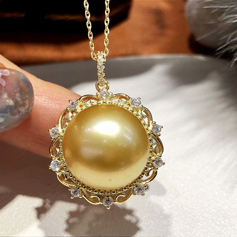 珍妮芙珠宝旗舰店的优惠券大全—珍妮芙珠宝 13-14正圆大颗南洋金珍珠