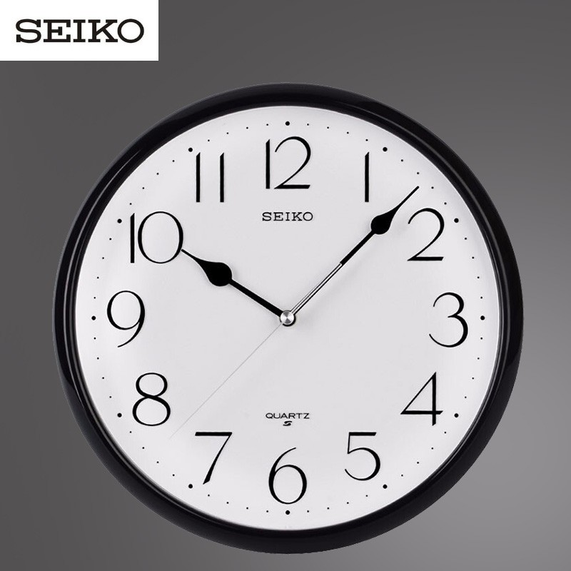 日本精工SEIKO11寸挂钟北欧现代简约客厅办公跳秒经典圆形QXA651