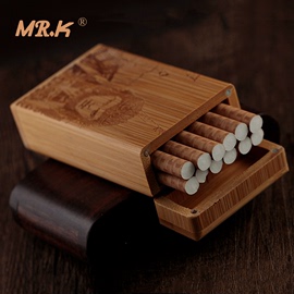 MR.K个性12支装大话西游定制手工磁铁上翻盖竹木烟盒刻字送礼创意