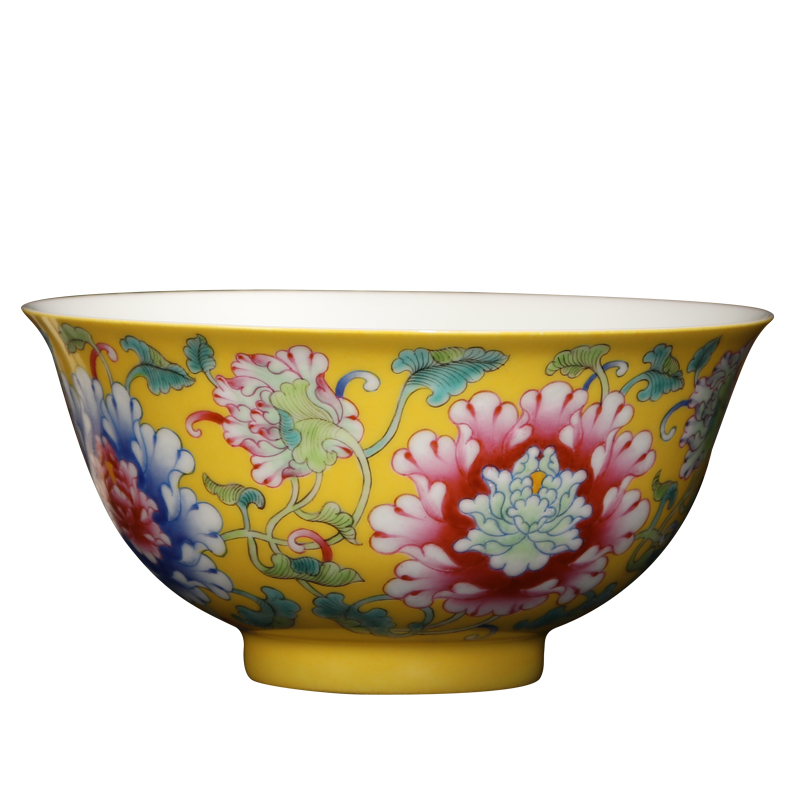 非物质文化遗产传承人李祖华仿康熙粉彩缠枝花卉碗《花开富贵》