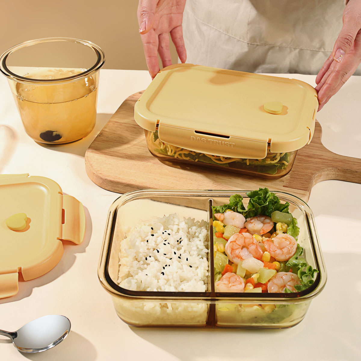 可微波炉加热玻璃饭盒带饭专用的餐盒