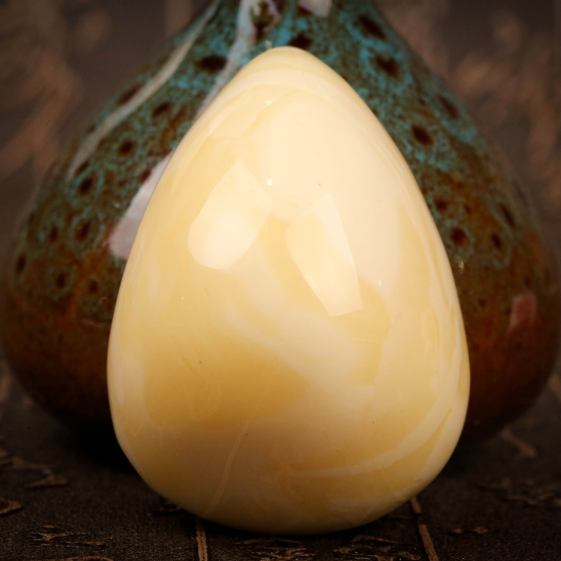 【42.18g 】 蜜蜡白花蜜挂件 水滴挂件 佛法加持