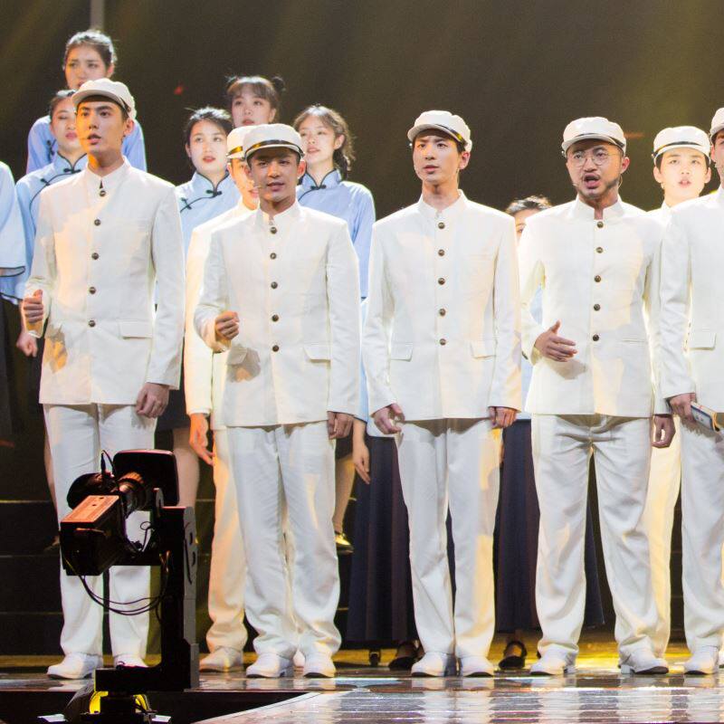 民国风学生五四青年中山装高级感男女大合唱表演出服诗歌朗诵服装