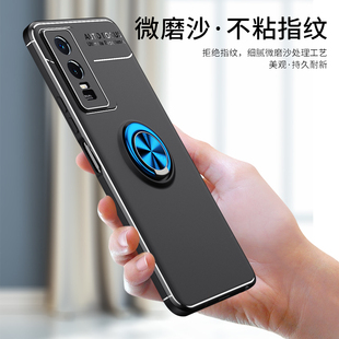 vivoy76s手机壳Y76S隐形磁吸片vivo一体金属指环支架y76s软硅胶保护套5G全包边个性防摔外壳潮牌男女情侣新款