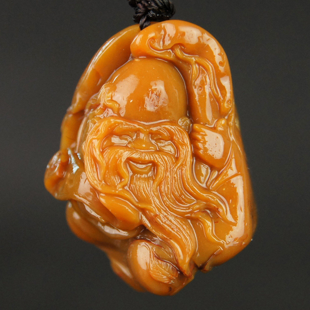 田黄石珍品挂坠 重器 寿星18.3g 肉色细腻 工艺精湛自带送礼佳品