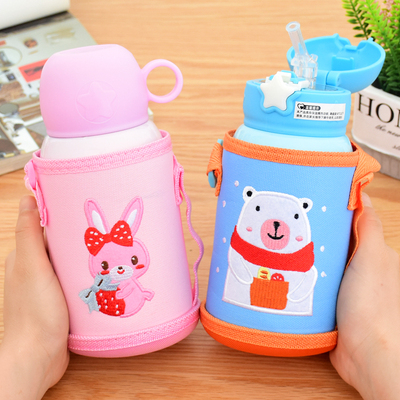 宝宝水壶儿童保温杯带吸管两用杯子小学生便携防摔可爱幼儿园水杯