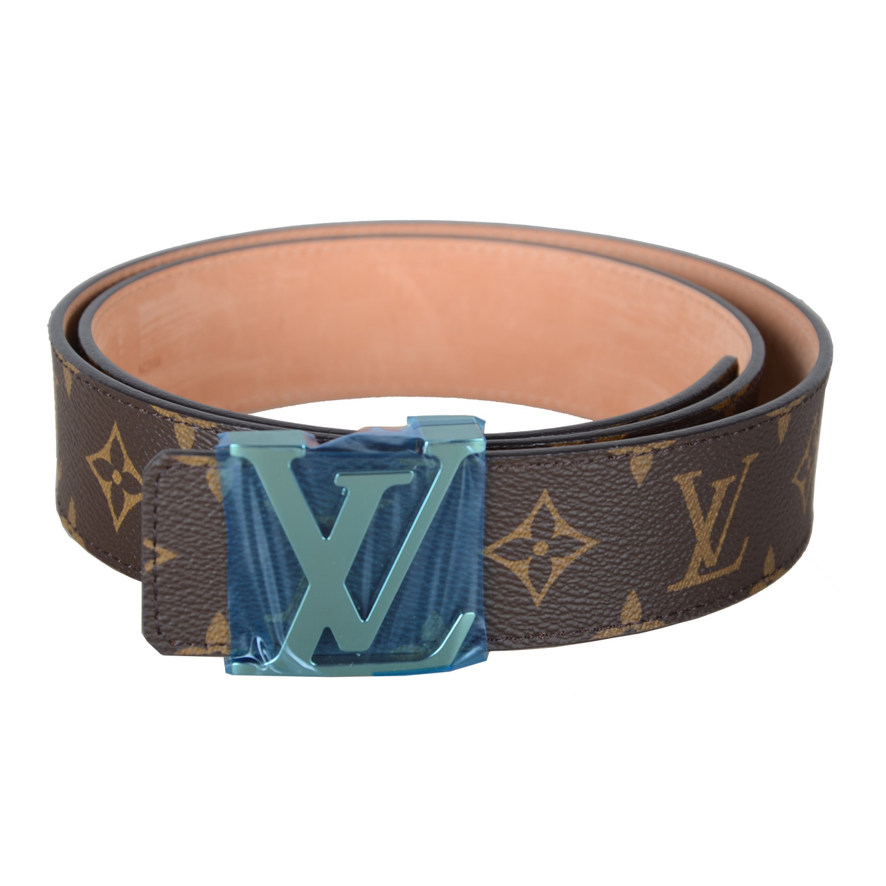 [9.9新未使用] 路易威登 经典老花款男式金色头腰带90