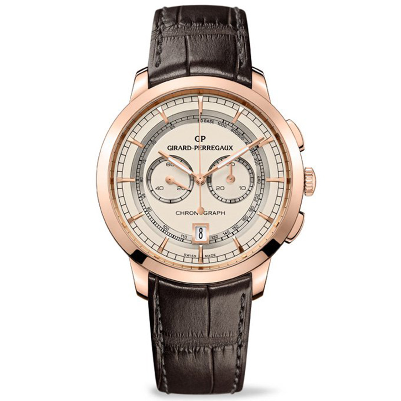 [即拍即得][9.9新]芝柏1966系列男士18k玫瑰金手动机械腕表未使用