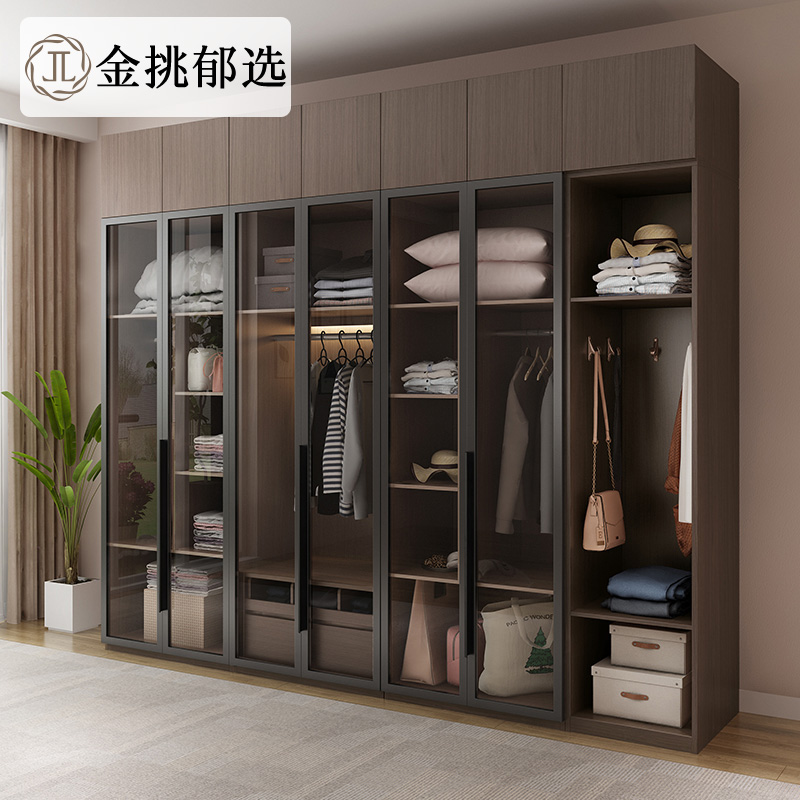 北欧卧室衣柜组合经济型现代简约板式两门四门组装家用木质大衣橱|ruв категории жилой мебели, кабинет, гардероб - от Buy2taobao.com для оказания профессиональной услуги покупки агента Taobao