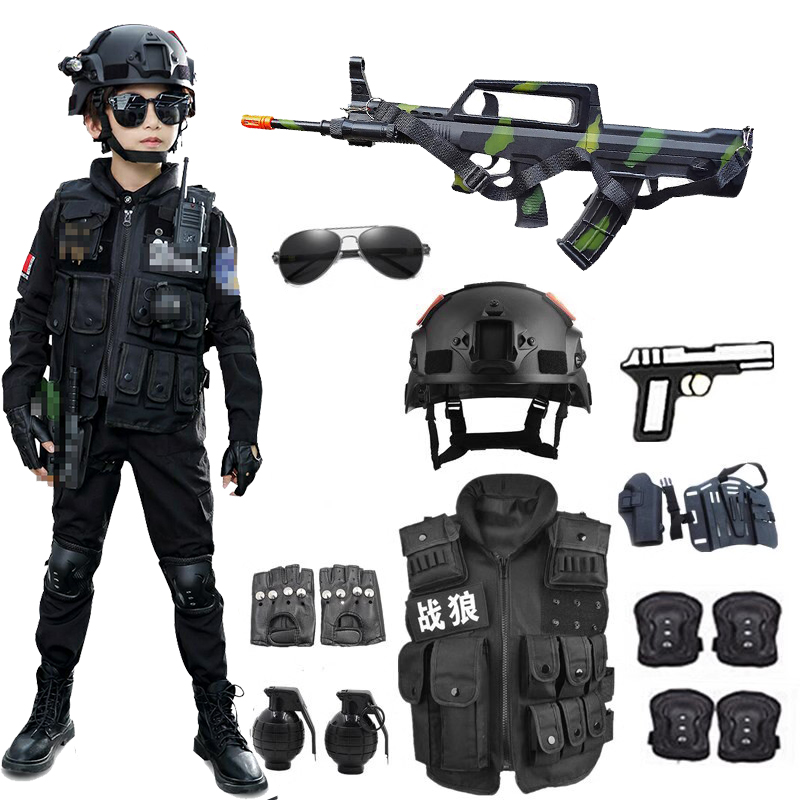 儿童警察玩具套装小特种兵警装备幼儿园儿童节衣服男孩特警95式枪