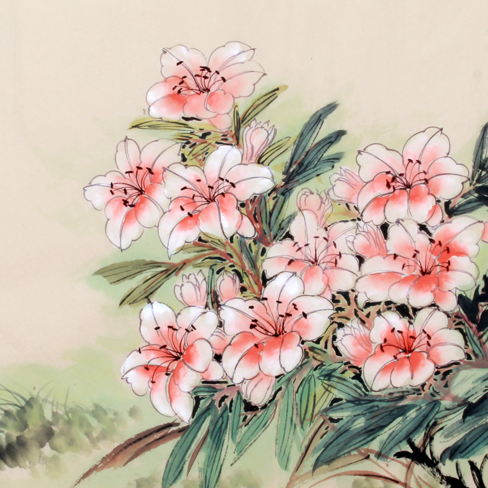 许红《精品花鸟系列 百合繁盛图 》