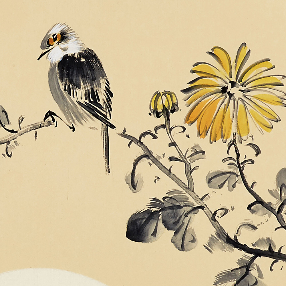 双十二常进《花鸟精品扇面梅兰竹菊四组图》广州美院