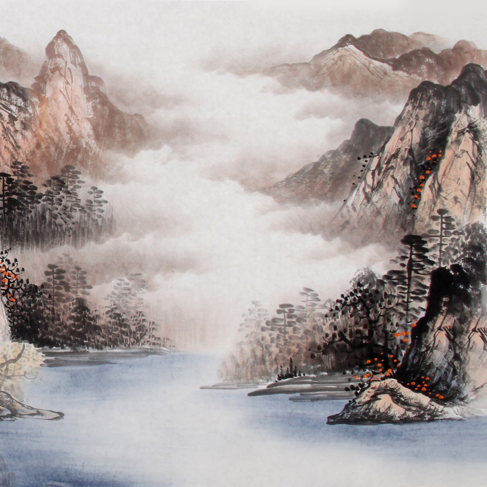 曾刚《精品山水系列小六尺 溪山秋韵》