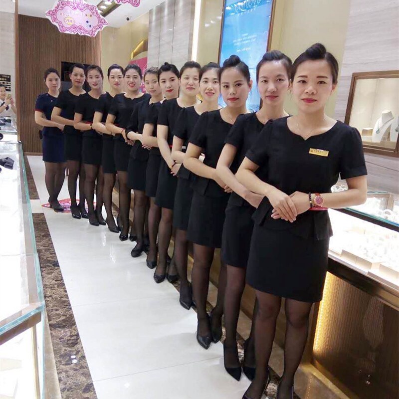 2022夏季短袖工作服连衣裙女工装美容师美容院酒店珠宝店职业装