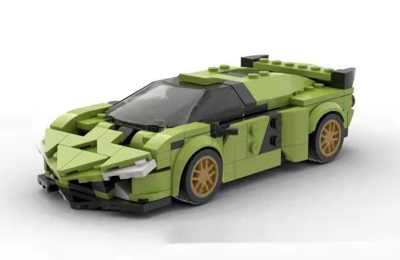 qf moc汽车模型系列适用乐高积木兰博基尼 sian 跑车拼装益智玩具