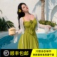 泳衣女大码2025新款连体裙式遮肚显瘦保守长袖罩衫胖mm泡温泉泳装