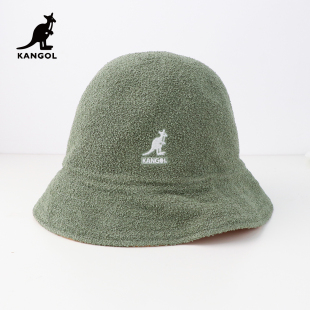 KANGOL男女同款袋鼠双面戴毛巾料/网眼圆顶渔夫帽K3555