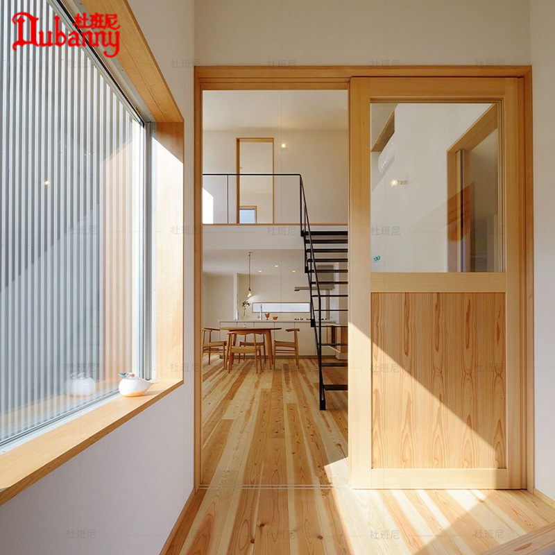 原木室内门木门卫生间日式门厨房门隔断实木门推拉玻璃移门定制