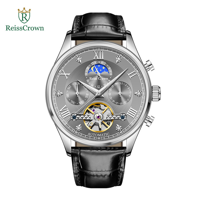 reisscrown瑞斯皇冠【银魅】42男士机械表腕表
