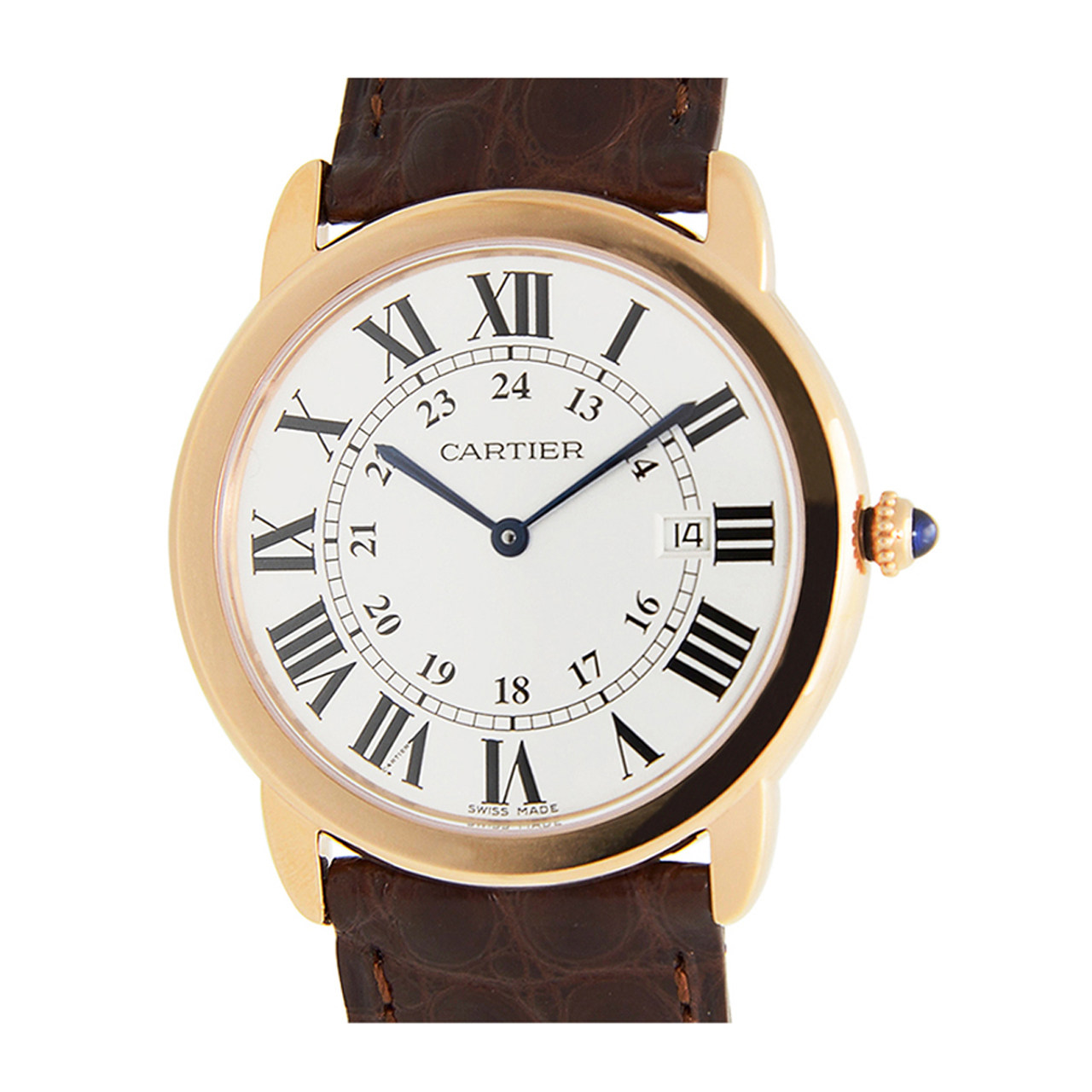 [9.9新] 卡地亚 女士18k玫瑰金石英机芯表 伦敦solo系列 w6701008