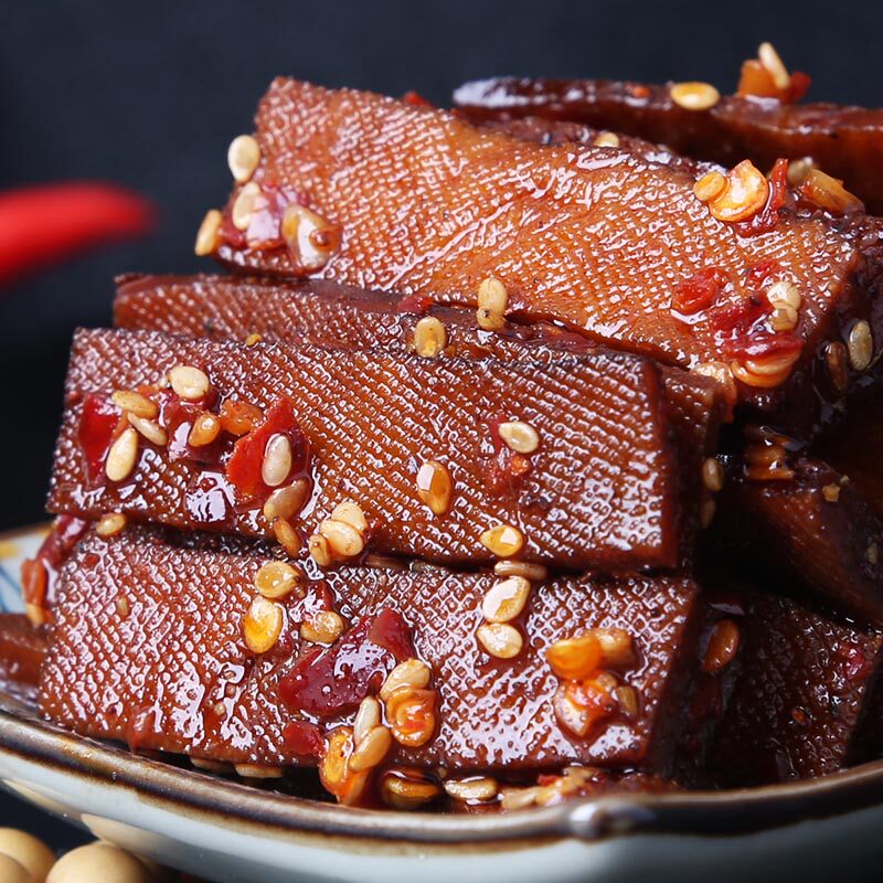 朱小依湖南平江香干500g香辣豆干自制特产麻辣零食小吃豆腐干辣条_7折