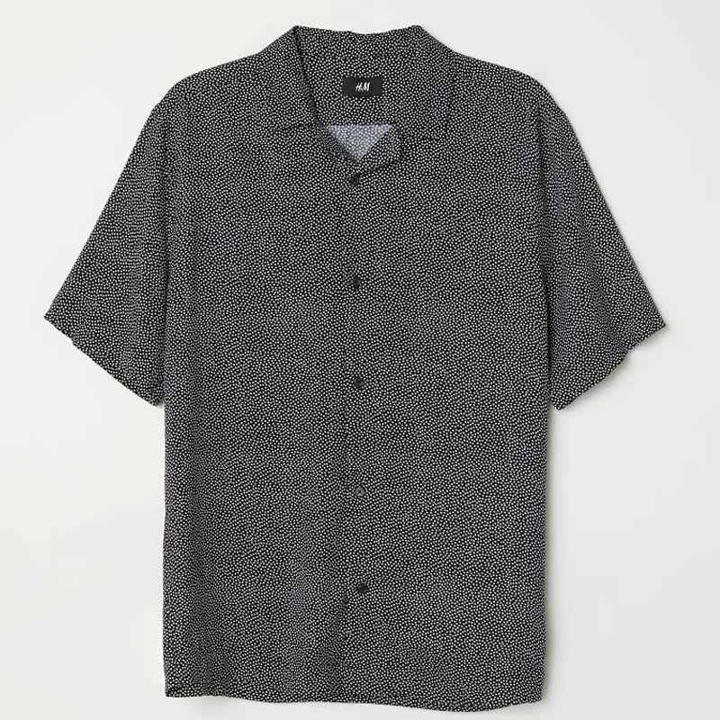 HM H&M男裝短袖修身襯衫顯瘦襯衫白點清涼透氣舒適在類目 男裝, 襯衫中 - 來自Buy2taobao.com提供專業的淘寶代購服務