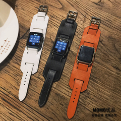 MOMO优品苹果智能apple watch鳄鱼纹皮表带iwatch/2真皮腕带潮女