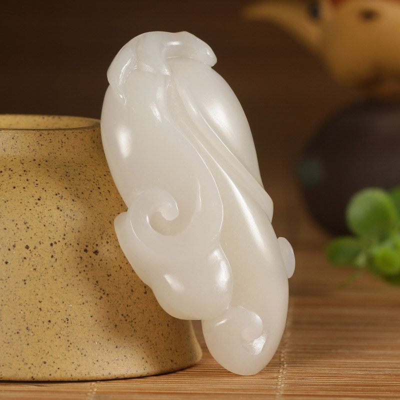 1国家级玉雕大师【郭海军】作品和田玉羊脂白玉如意挂件 27克