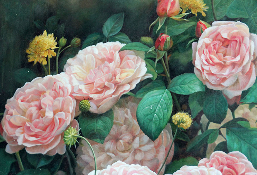 金永旺《玫瑰花》超写实 120*150cm