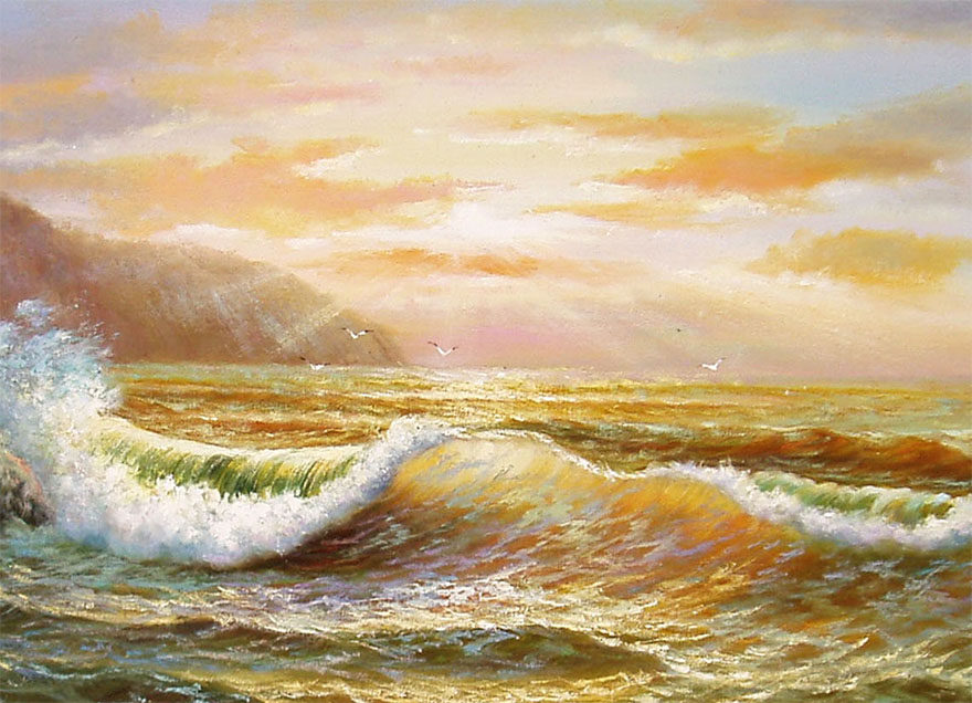 黄志伟《曙光》 100*180cm