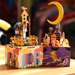 圣诞生日礼物3D立体手工DIY拼图儿童4-6益智木质音乐玩具女孩女生