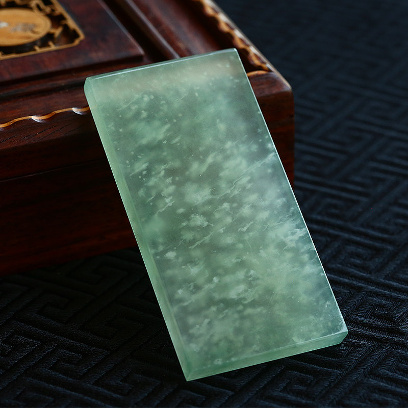 【华贵大气】老坑木那料雪花棉冰种晴底平安素牌35.74g