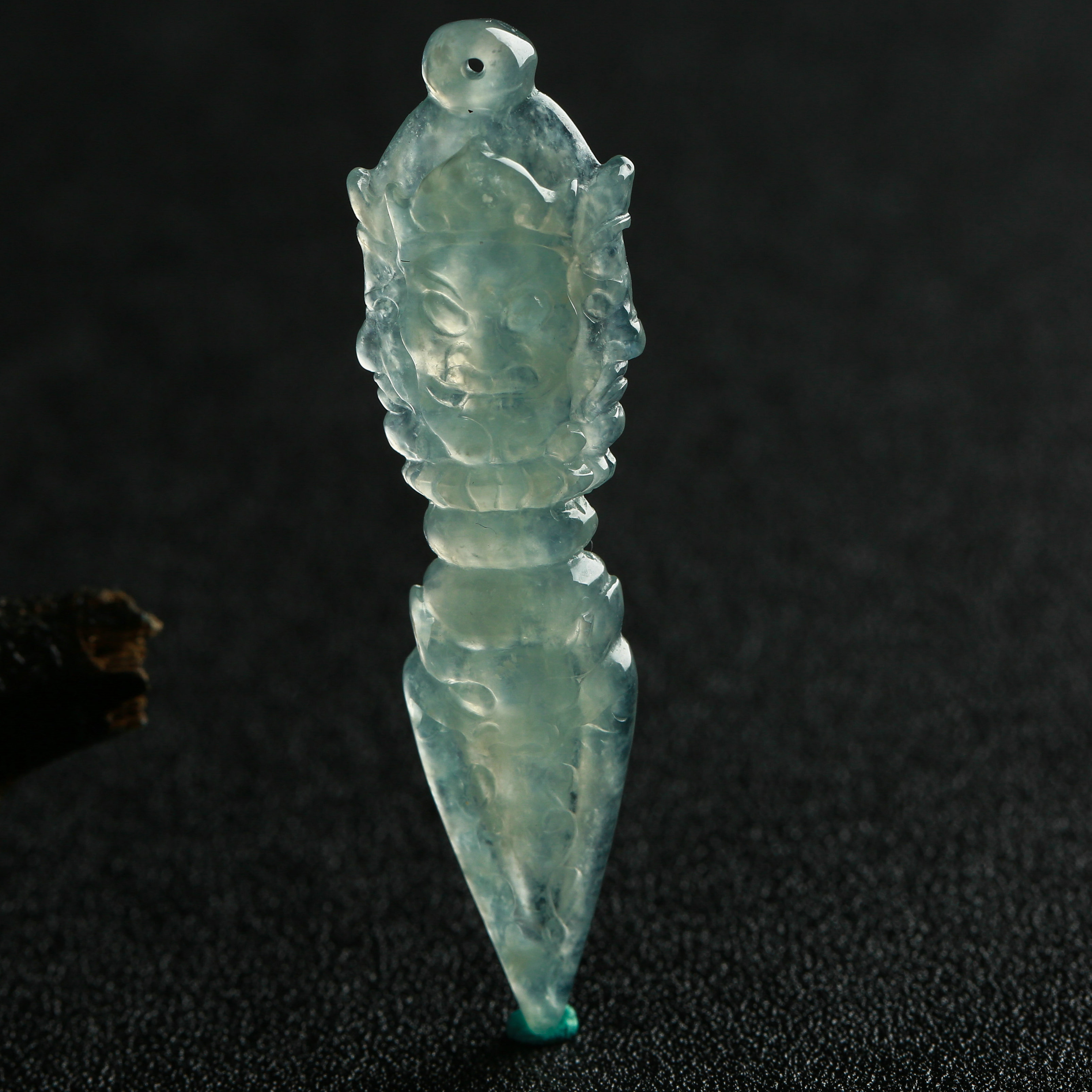 老坑冰糯种浅绿金刚杵吊坠 4.93g